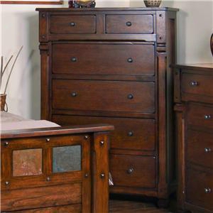 Santa Fe Collection 2322dc-c 60" Hcest With 6 Drawers Hideaway Drawer And Full Extension Glides In Dark Chocolate