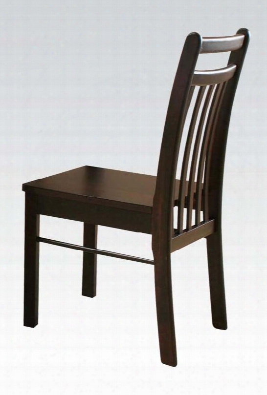 Serra Ii Collection 00862 36" Set Of 2 Side Chairs With Wooden Seat Straight Legs And Slat Back Design In Cappuccino