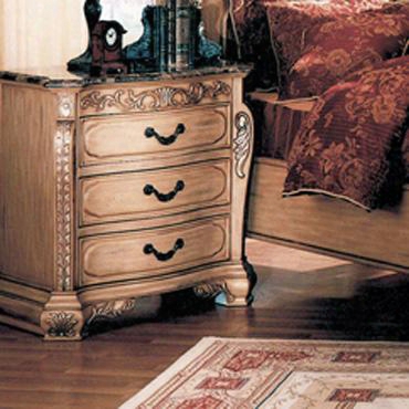 W6013n Isabella Whitewash Nightstand With Marble