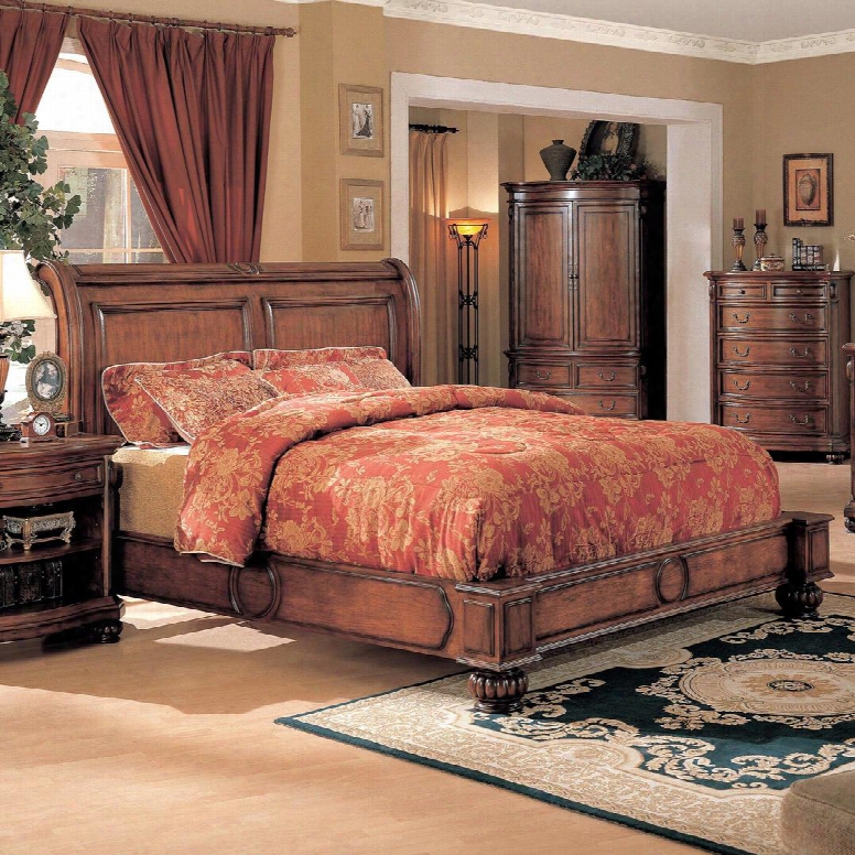 Wr9101k Wrigley King Panel Bed In A Cherry