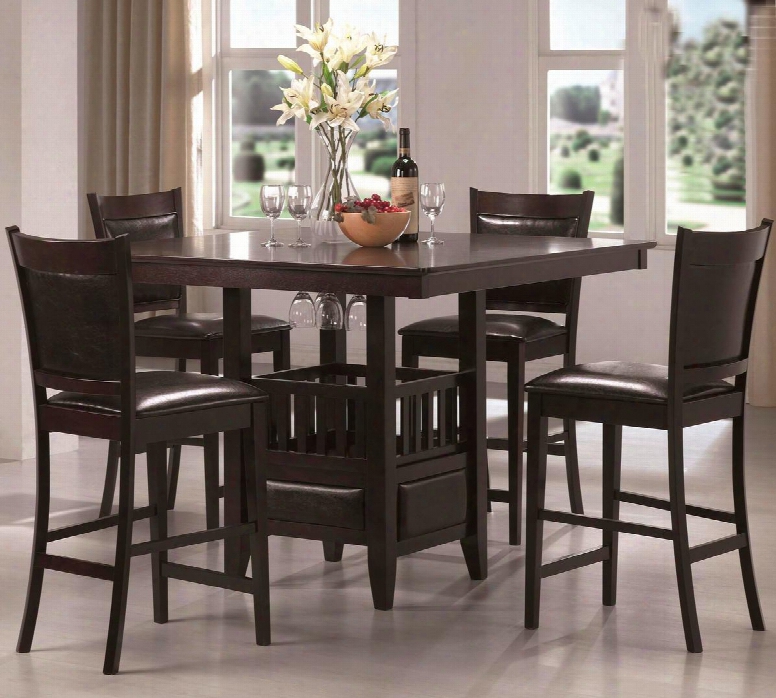 100958set5 Jaden 5 Pc Counter Height Set (table And 4 Stools) By Coaster