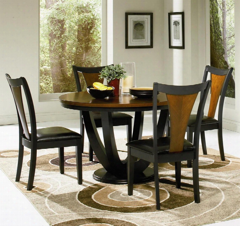 102096 Boyer Contemporary 5 Pcs Round Dining Set (table And 4 Chairs) By Coaster