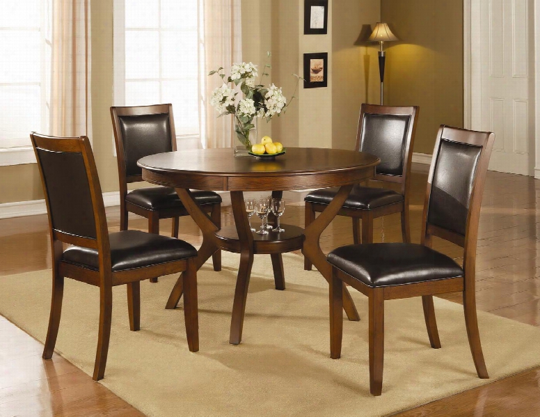 102171set5 Nelms 5 Pc Dining Set Table And 4 Chairs) By Coaster