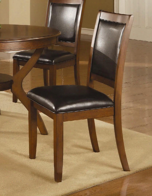 102172 Nelms Side Chair With Statwly Flared Back Legs Upholstered Seat And Back In Deep Brown