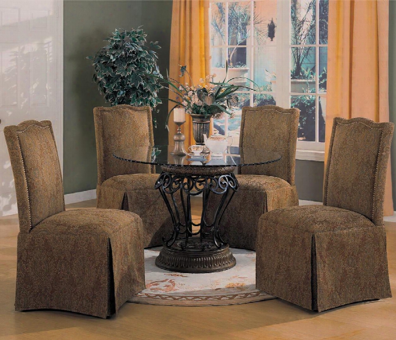 120031set5 Slauson 5 Pc Traditional Dining Set (table And 4 Chairs) By Coaster