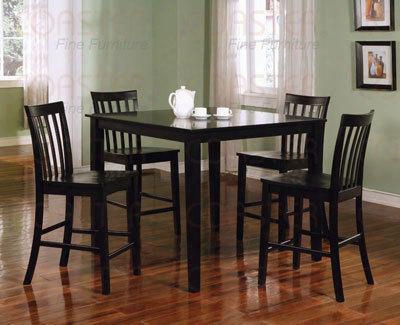 150231blk Coaster Ashland 5 Piece Counter Height Dining Set With Tapered Legs In