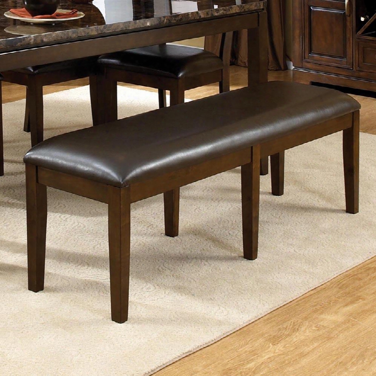 16849 Bella Bench With 6 Legs And Vinyl Seat Upholstery In Deep