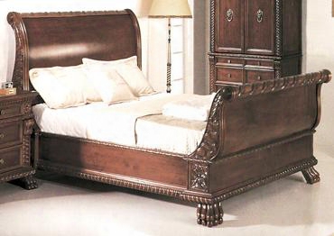 1802k Bailey King Size Sleigh Bed In Red Cherry