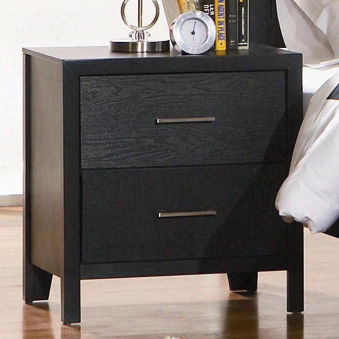 201652 Grove Nightstand With Two Drawers English Dovetail Construction Asian Hardwoods And Okumo Veneers In Black