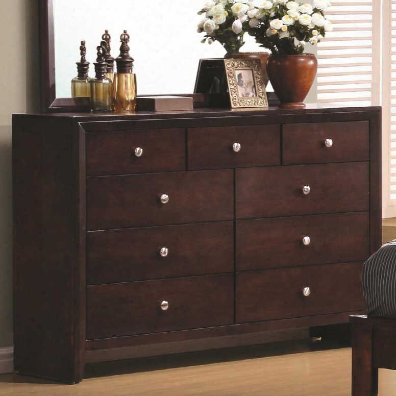 201973 Serenity 9 Drawer Double Dresser In Merlot