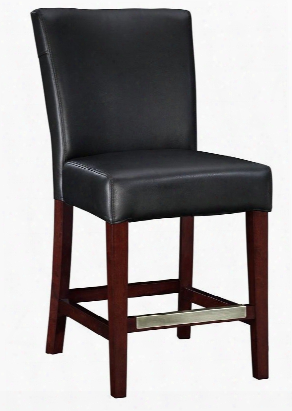 273-198 Black Bonded Leather Counter Stool 24 Seat