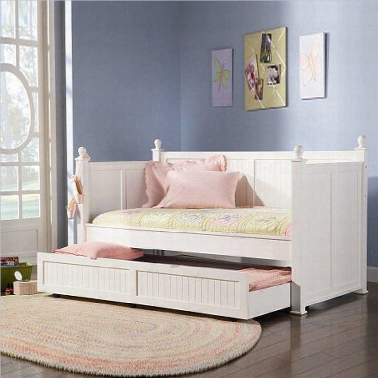 300026 Coaster Wood Daybed With Trundle In White