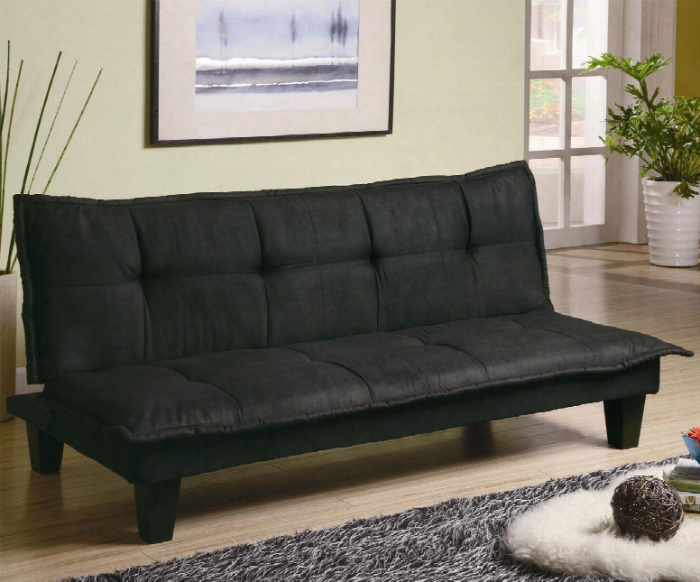 300238 Casual Padded Convertible Sofa Bed In Black By Coaster