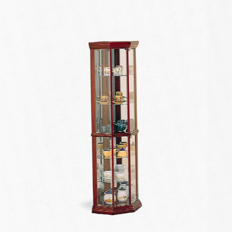 3393 Corner Curio Cabinet In Cherry By Coaster