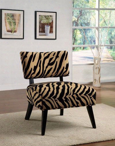 460505 Accent Side Chair In Zebra Print Finish By