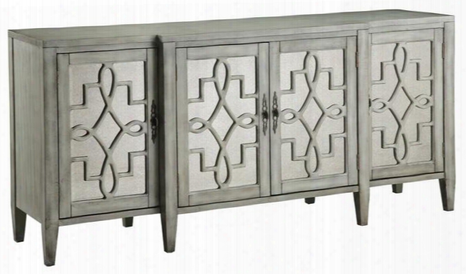 47777 Lawrence 4  Door Cerdenza With Mirror Facing In Soft Hand-painted Grey