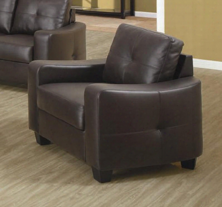 502733 Jasmine Snow Brown Leather Chair By Coaster
