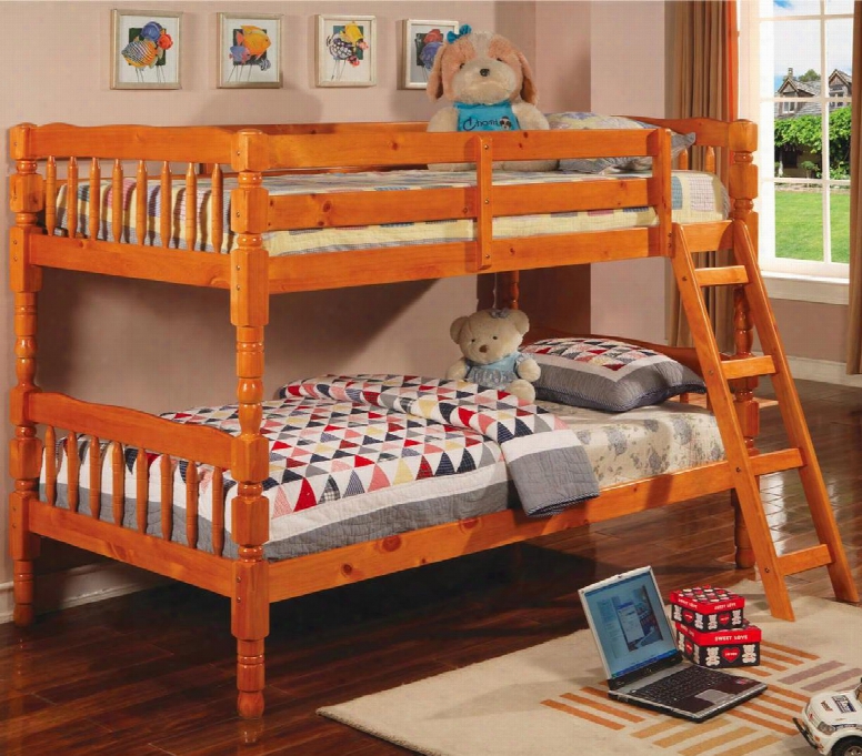 5030 Coaster Corinth Twin Over Twin Bunk Bed In Medium Pine