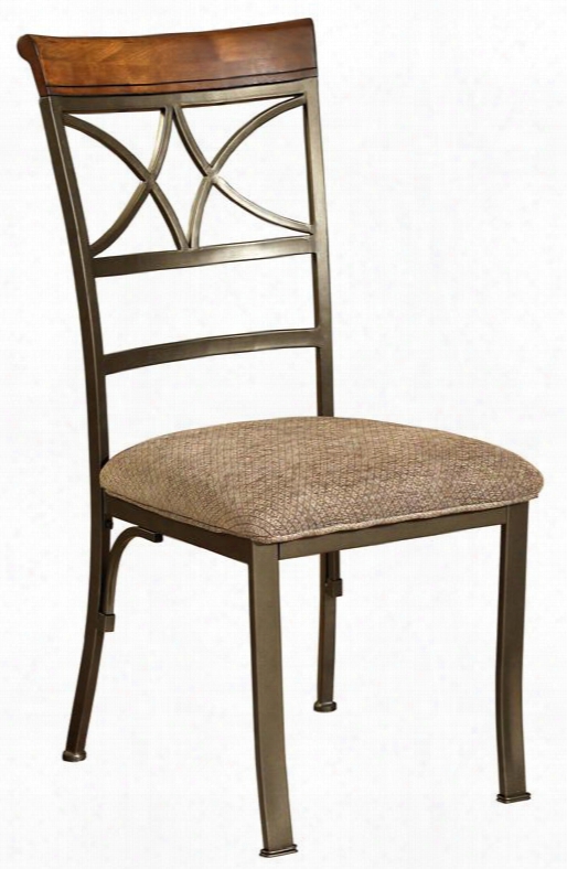 697434 Hamilton Dining Chair With Diamond Shaped Back And Slight Curved Legs In Matter Pewter And Bronze