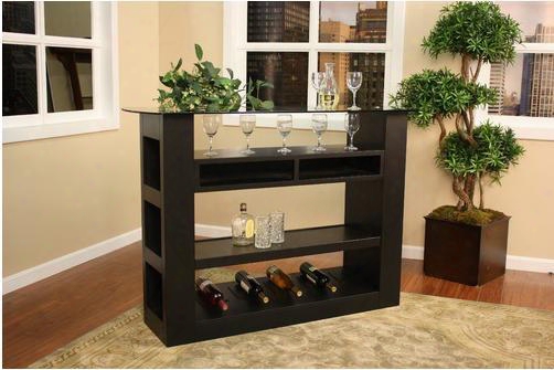 713602-i Shadow Wine Bar Finished In Black With Two Sloan Designer