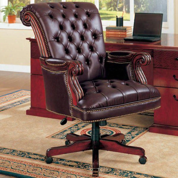 800142 Office Chairs Traditional Leather Executive Chair By