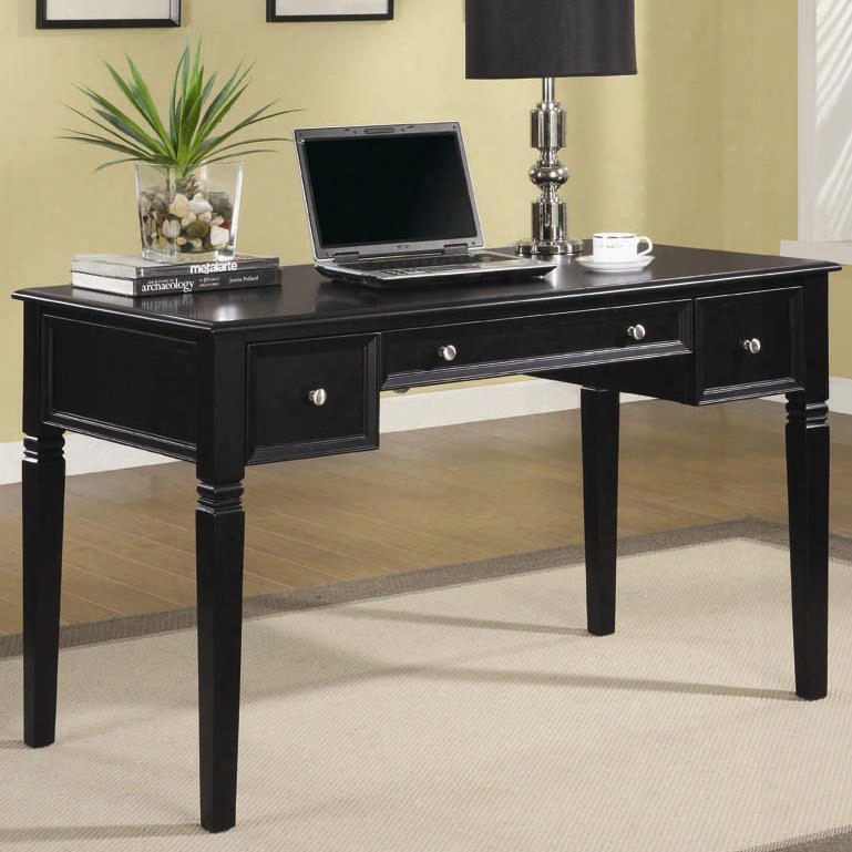 800913 Classic Table Desk With Keyboard Drawer And Power Outlet By Coaster