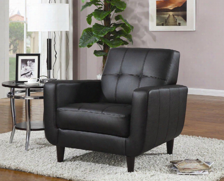 900204 Vinyl Accent Chair In Black Finish Coaster