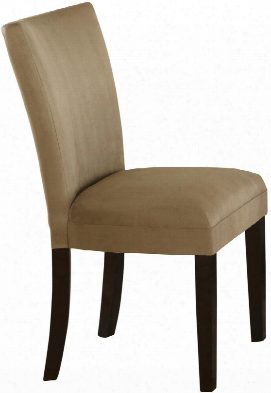 Bloomfield 101494 23.5" Parson Side Chair With High Sleek Curved Back Wooden Tapered Legs And Soft Velour Fabric Upholstery In Taupe