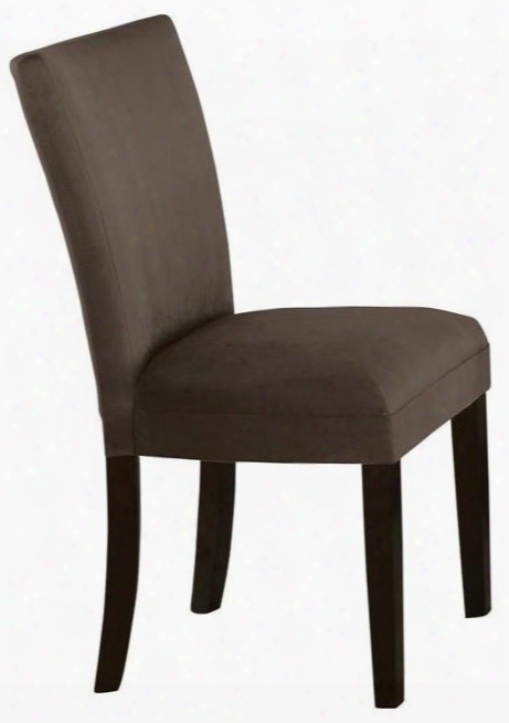 Bloomfield 101496 23.55" Parson Side Chair With High Sleek Curved Back Wooden Tapered Legs And Soft Velour Fabric Upholstery In Chocolate