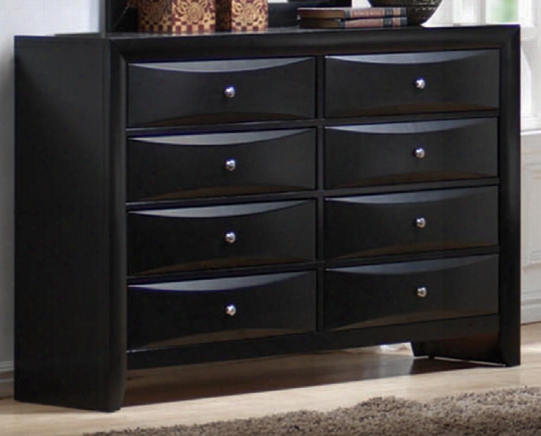 Briana 200703 58.5" 8-drawer Dresser With Chamfered Drawer Edges Brushed Chrome Knobs And Kenlin Glides In