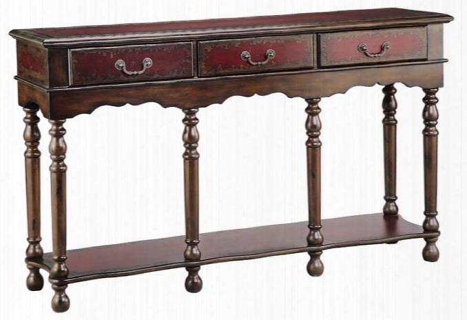 Brom Ley 47698 3 Drawer Console Table In Distressed