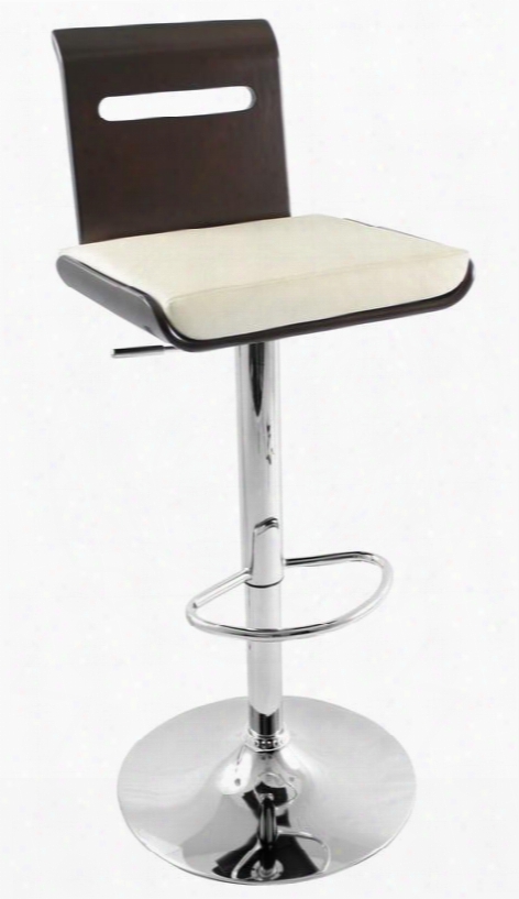 Bs-jy-viera Wng Viera Height Adjustable Mid-century Modern Barstool With Swivel In Wenge And