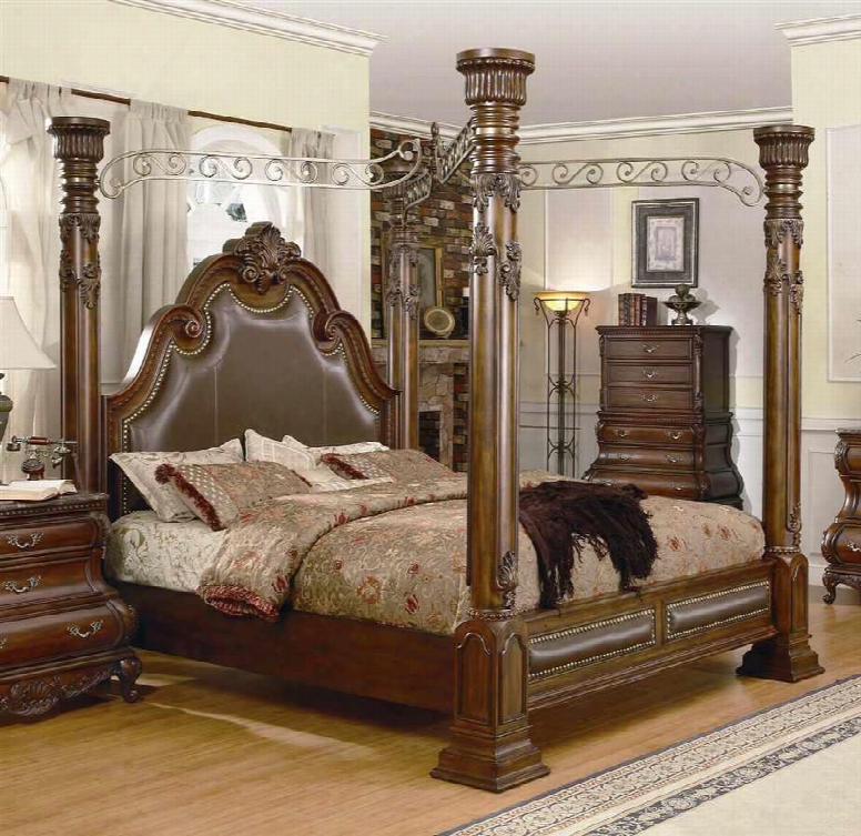 Ca7731k Calidonian King Canopy Ppost Bed In A Cherry