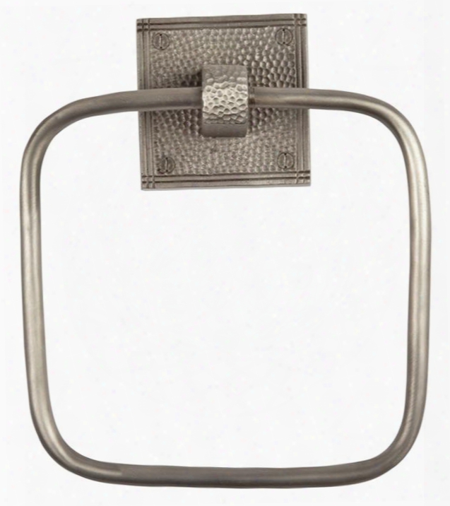 Cf135sn Solid Copper Towel Ring With A Square Backplate In Satin Nickel