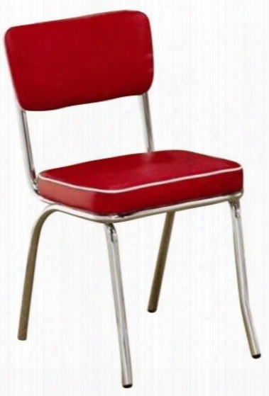 Cleveland 2450r 21" Side Chairs With Chrome Plated Legs And Leatherette Upholstery In Red Color(sold In Quantities Of