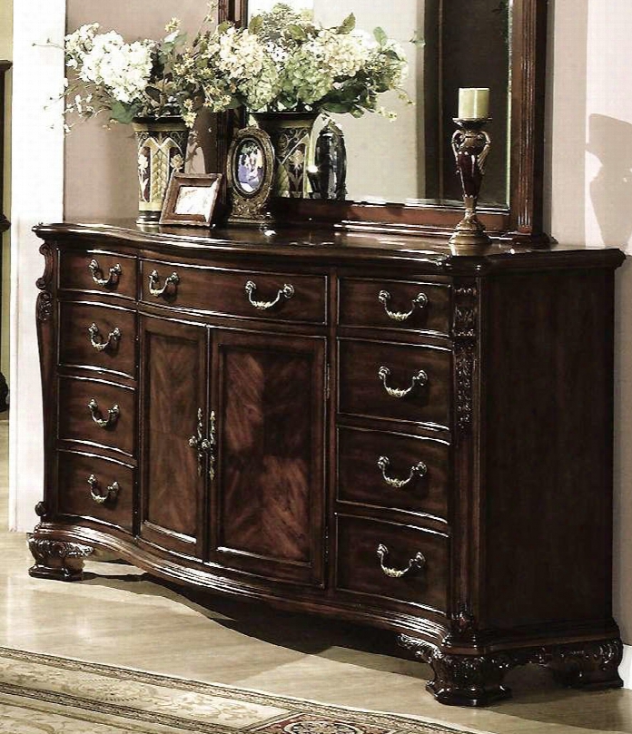 Da5907dr Dasan 9 Drawer Dresser In A Dark Cherry