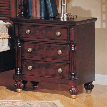 Ed6653n Edinburgh 3 Drawer Nightstand In Dark Brown