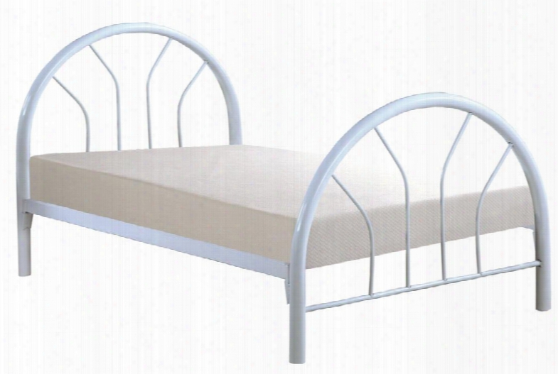 Fordham Collection 2389w Twin Size Panel Bed With Straight Round Legs Clean Edges  And 2-inch Metal Tubing Construction