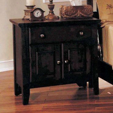 Gv3403n Giovanna Night Stand With Double Door And Drawer In Cappuccino