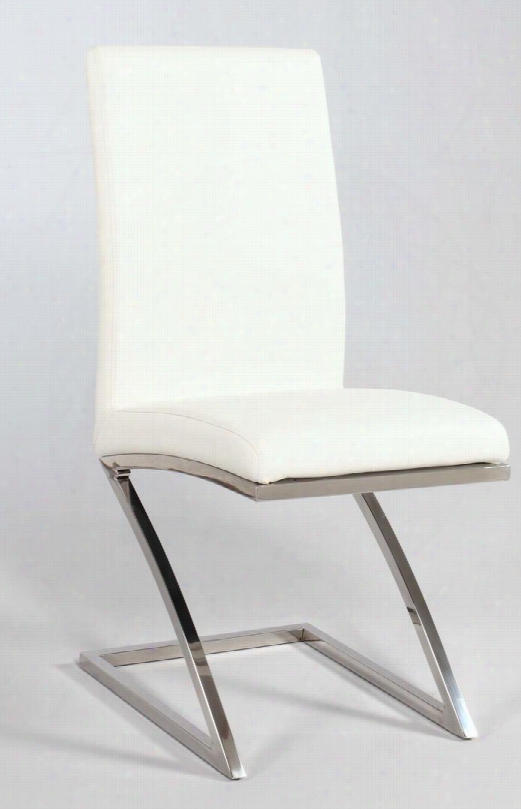 Jade Collection Jade-sc 37& Quot; "z" Frame Side Chair With Faux Leather Upholstery Stainless Steel And Contemporary Style In