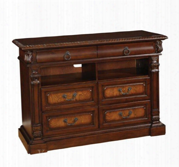 Ju2668mc Juliet 6 Drawer Media Chest In Two Tone Cherry And Ash Burl