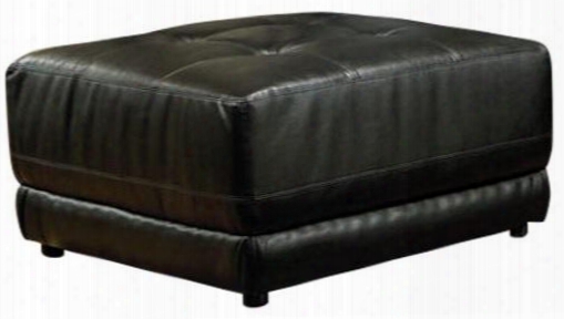 Kayson 500893 32" Ottoman With Tufted Seat High Quality Foam Kiln Dried Hardwood Frae And Bonded Leather Mtch Upholsteery In Black