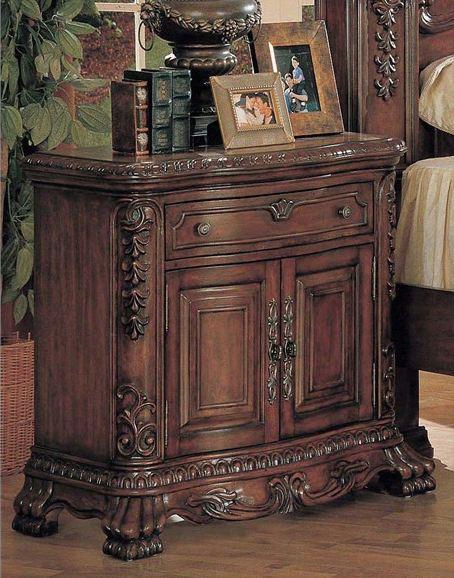 Kl6303n Kelsey Nightstand With Marble Top In Dark Cherry