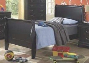 Louis Philippe Collection 201071t Twin Size Sleigh Bed In Black