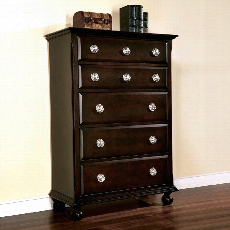 Ma6355ch Marlon 5 Drawer Chest In Cappuccino