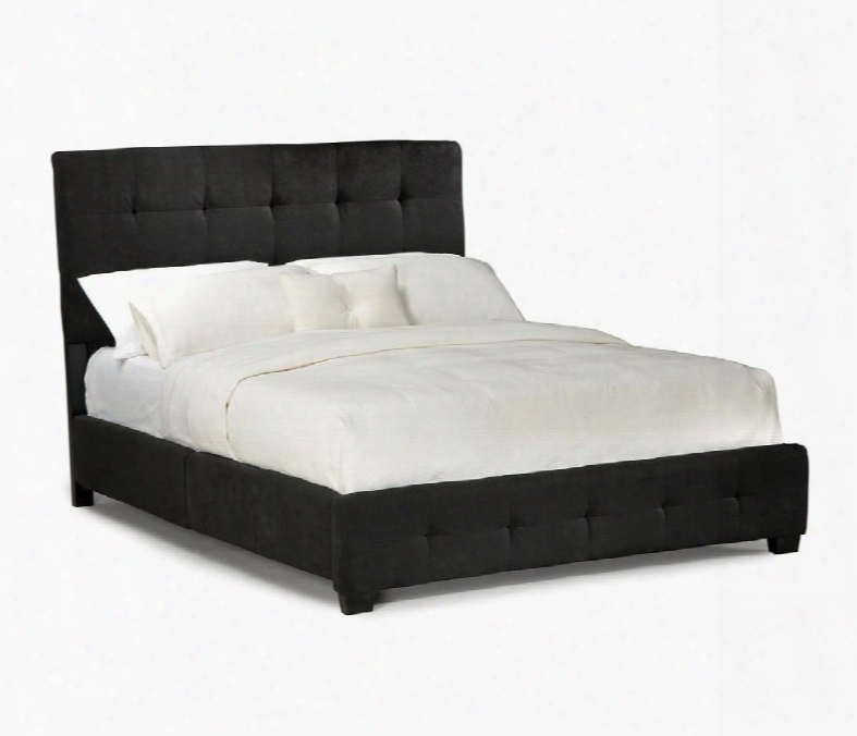 Madison Square Collection 55654 King Size Bed With Microfiber Upholstery And Solid Forest Construction In Black