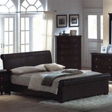 Mn4021k Montgomery King Padded Leather Sleigh Bed In A Cappuccino