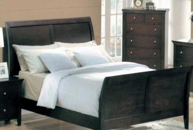 Mn4040q Montgomery Queen Sleigh Bed In A Cappuccino