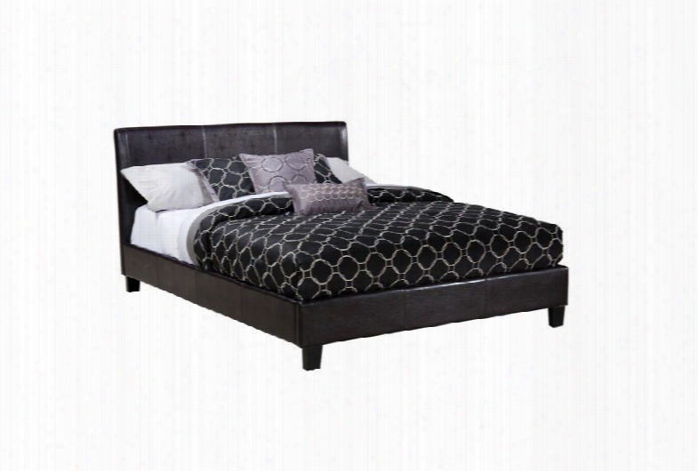 New York Collection 93983a King Size Upholstered Bed With Vinyl Upholstery In Black