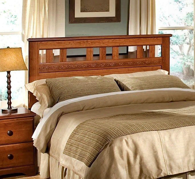 Orchard Park Full/queen Size Headboard With Carved Wood Detailing In